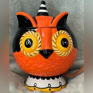 NEW 2024 Johanna Parker Rare Carnival Cottage Halloween Owl Cookie Jar Canister